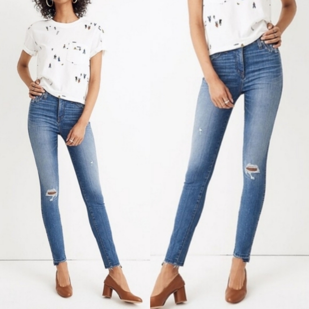 NWT Madewell 10" High-Rise Skinny Jeans Drop Step-Hem Edition $128